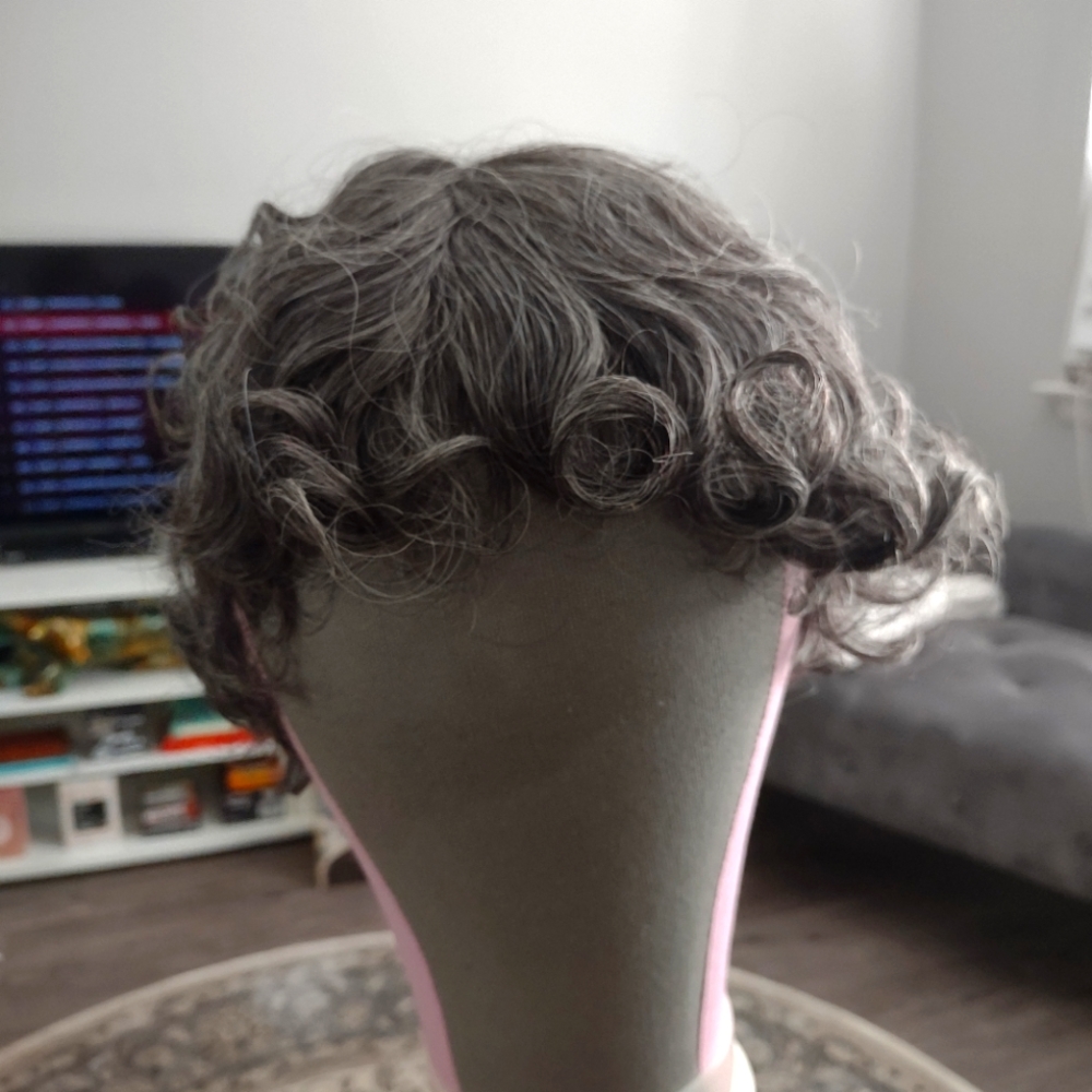 Short Gray Curl Wig